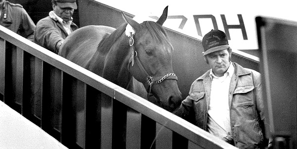 Savannah Slew deplanes in 1985 prior to Canterbury Oaks.