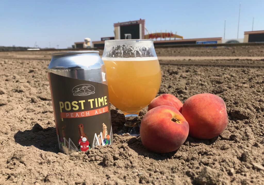 Beginning Friday, May 4, opening night of the 70-day horse racing season at Canterbury, Post Time Peach Ale will be flowing at three locations in the Canterbury grandstand as well as the Badger Hill taproom.