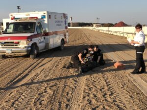 Emergency training at Canterbury Park.