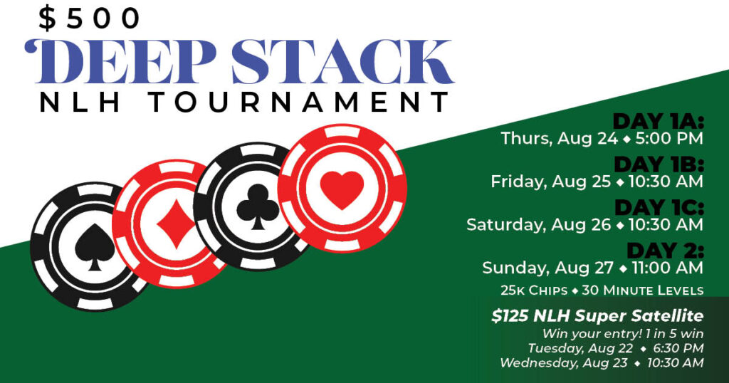 $500 Deep Stack NLH: Nov. 16-19